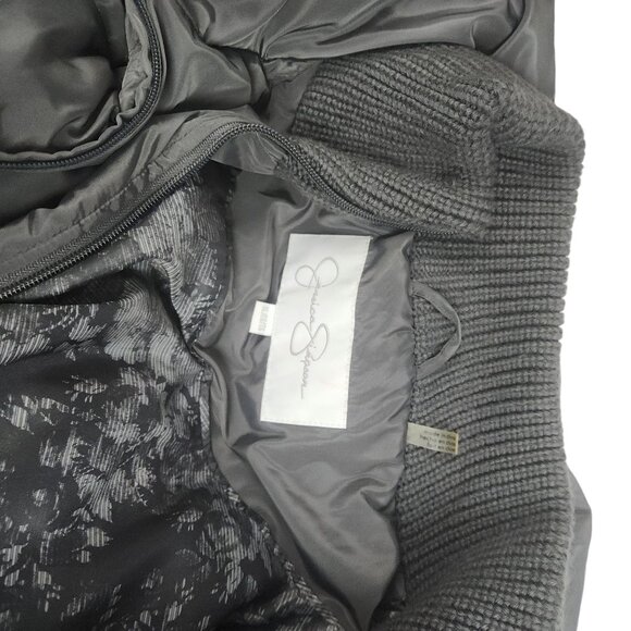 Jessica Simpson Womens Puffer Jacket With Ribbed Collar Size XL Gray - Picture 5 of 10